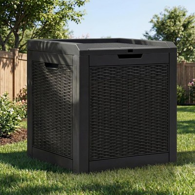 32 Gallon Resin Storage Box, Indoor Outdoor Deck Box for Package Delivery, Patio