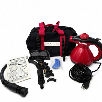 Scunci SS-1000 Handheld Steam Cleaner Accessories Bag Manual Red Black
