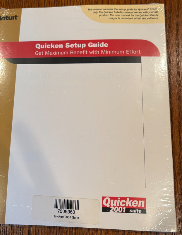 Quicken 2001 Suite Setup Guide with Disc for Windows