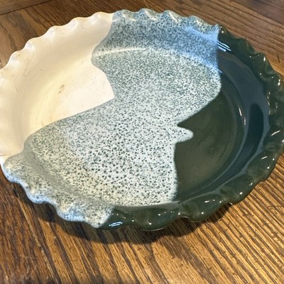 Fireworks Ceramic Pie Dish 3 Tone 8 Inch Diameter
