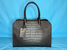 Borsa a tracolla Claudia Firenze in vera pelle italiana coccodrillo nero nuova con etichetta