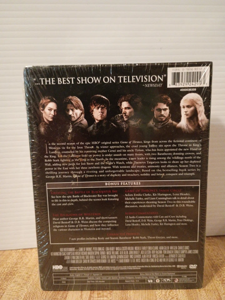 NEW SEALED DVD GAME OF THRONES THE COMPLETE SECOND 2 SEASON BOX SET - Image 2 of 2