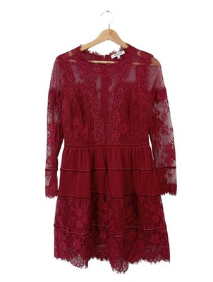 MORGAN Spitzenkleid Damen Kleid Gr. DE 38 rot Casual-Look