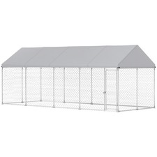 20' x 7.5' x 8' Outdoor Dog Kennel with Roof, Secure Latch