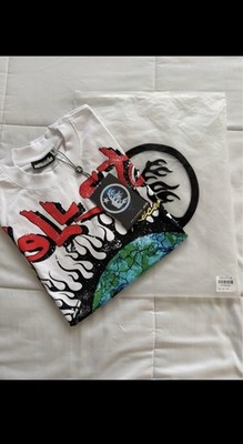 HELLSTAR Records ''Is This What Heaven Sounds Like?'' White Graphic Logo T-Shirt L