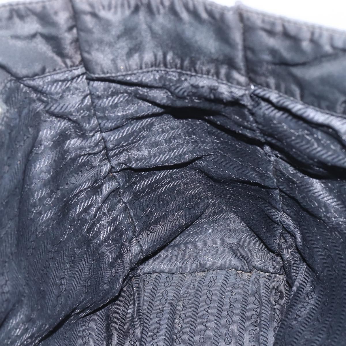 PRADA Tote Bag Nylon Black Silver Auth 157633 thumbnail 21