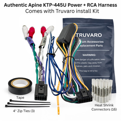 Authentic ALPINE KTP445U KTP-445U RCA FRONT / REAR / REMOTE + Power Harness Kit