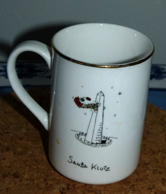 SANTA KLUTZ Tasse von Merry Masterpieces 1999 Erstausgabe sehr guter Zustand 