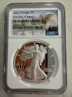 2022-W AMERICAN SILVER EAGLE NGC PF70  FIRST DAY ISSUE