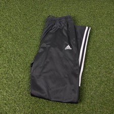 Adidas Pants Youth XL Grey Track 3 Stripe Athletic Ankle Elastic Waist Logo