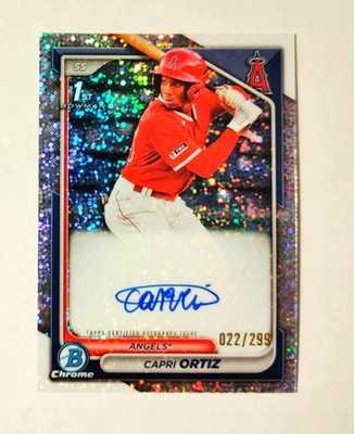 Capri Ortiz 2024 1st Bowman Chrome AUTO SPECKLE REFRACTOR 022/299 Angels RC z68