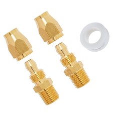 SUNGATOR 1/4 Inch Air Hose Repair Fittings, 1/4'' Barb × NPT, Brass 