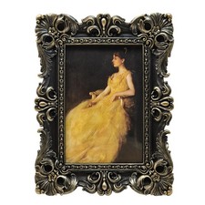 CISOO 4x6 Vintage Picture Frame Antique Ornate Black and Gold Photo Frame, fo...
