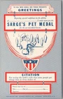Vintage 1942 WWII Military Comic Exhibit Supply Co Postcard "SARGE'S PET MEDAL"