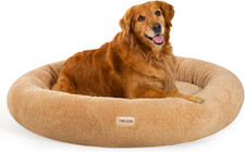Self-Warming Calming Donut Dog Bed for Large Dogs   Orthopedic Memory Foam round