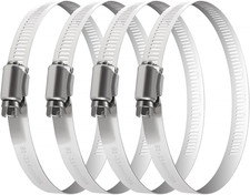 4 PCS 91-114 Mm Hose Clips, 304 Stainless Steel Hose Clips, Adjustable Hose Clam