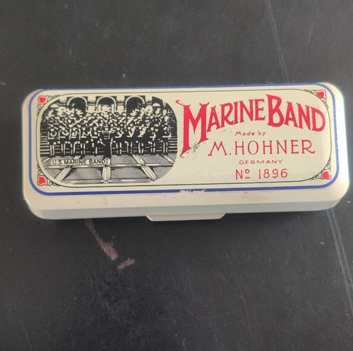 HOHNER Marine Band 1896 Diatonic Harmonica Key G Wood Metal High Polish w/ Case