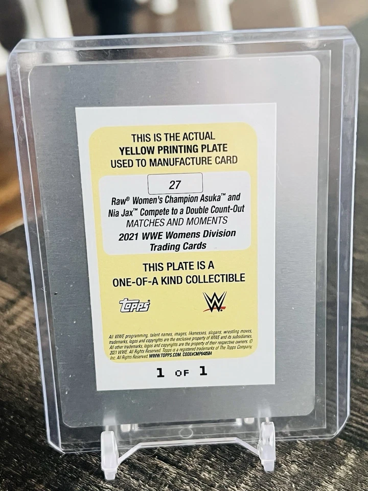 2021 Topps WWE Women’s Division Asuka & Nia Jax Printing Plate 1/1 🔥 - Image 2 of 2