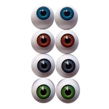 Halloween Eyeballs 4 Pairs of 4 Colors 26mm Half Round Realistic Acrylic Eyes...