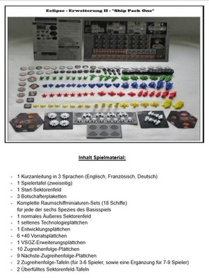 Eclipse Ship Pack One - auf Englisch, Französisch und Deutsch