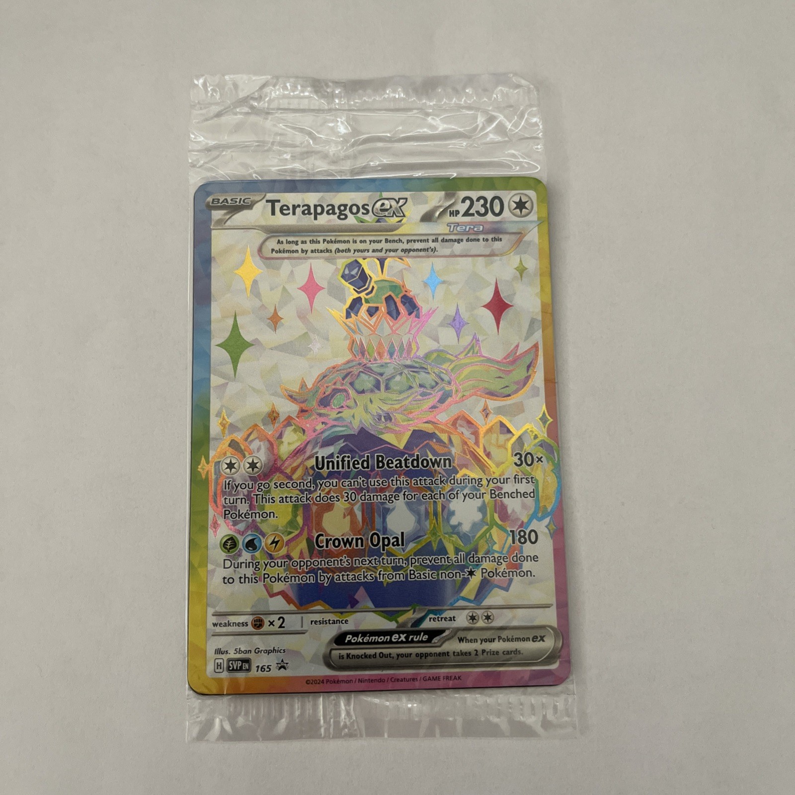 Terapagos ex 165 Sv: Scarlet & Violet Holo SEALED PROMO Full Art Pokemon Card