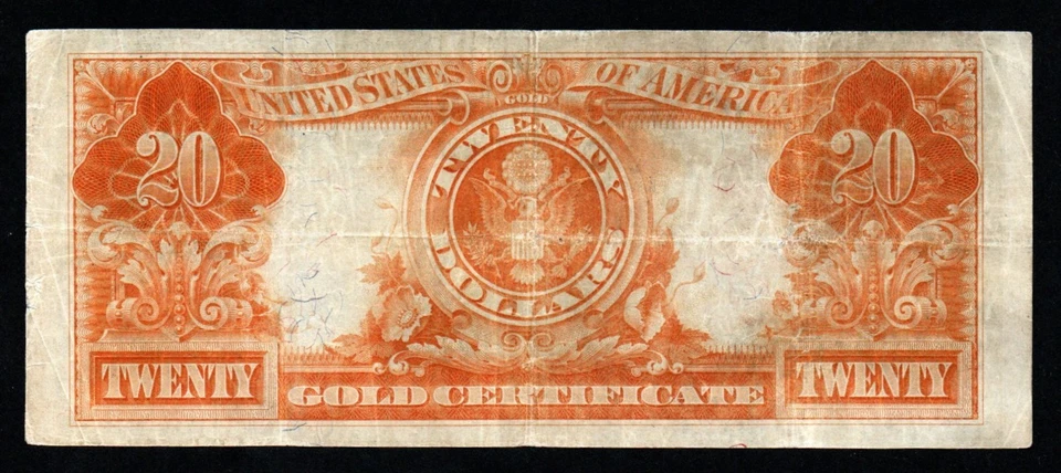 1922 $20 GRANDE Talla MUY FINA + ¡Certificado histórico de oro! Foto 2 de 2