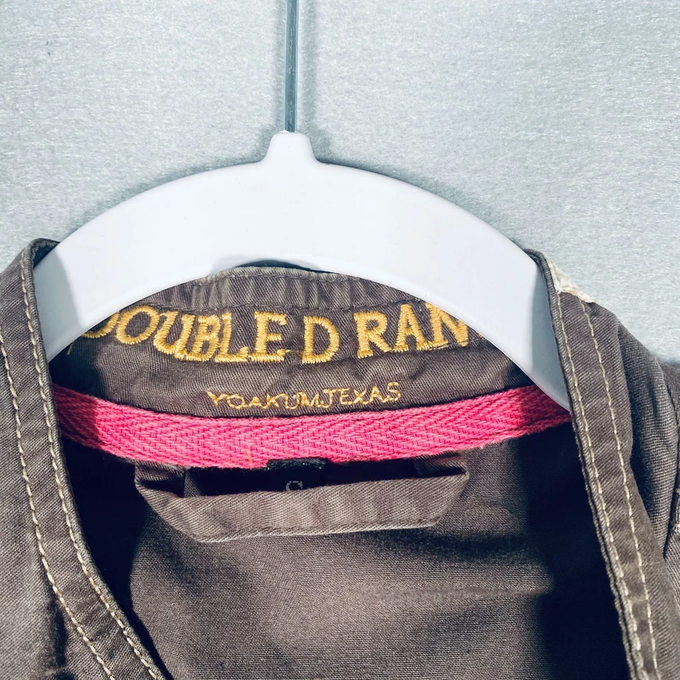 Chaleco Double D Ranchwear para mujer S marrón algodón parche abotonado trabajo Foto 4 de 4