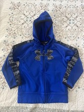 Under Armour toddler boys size 4T Zip up hoodie/ Preowned Blue /black