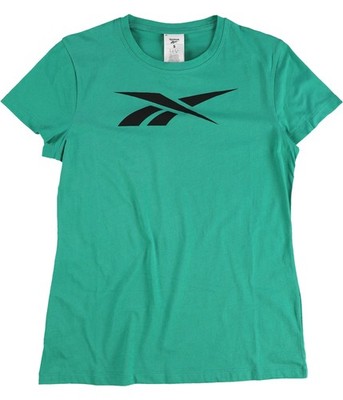 Reebok Womens Training Essentials Vector Logo Graphic T-Shirt, Green, Small