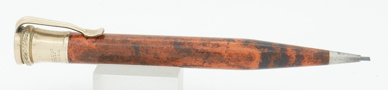 Wahl Eversharp Red Mottled Hard Rubber & Gold 1.1mm Vest Pocket Pencil - 1928