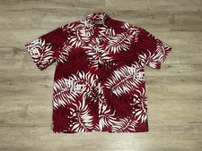 Vintage 90s Quicksilver Hawaiian Shirt Men's Sz XL Red Floral Short Sleeve Camp