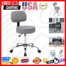 Be Well Medical Spa Professional Adjustable Drafting Stool with Back, Grey B2...