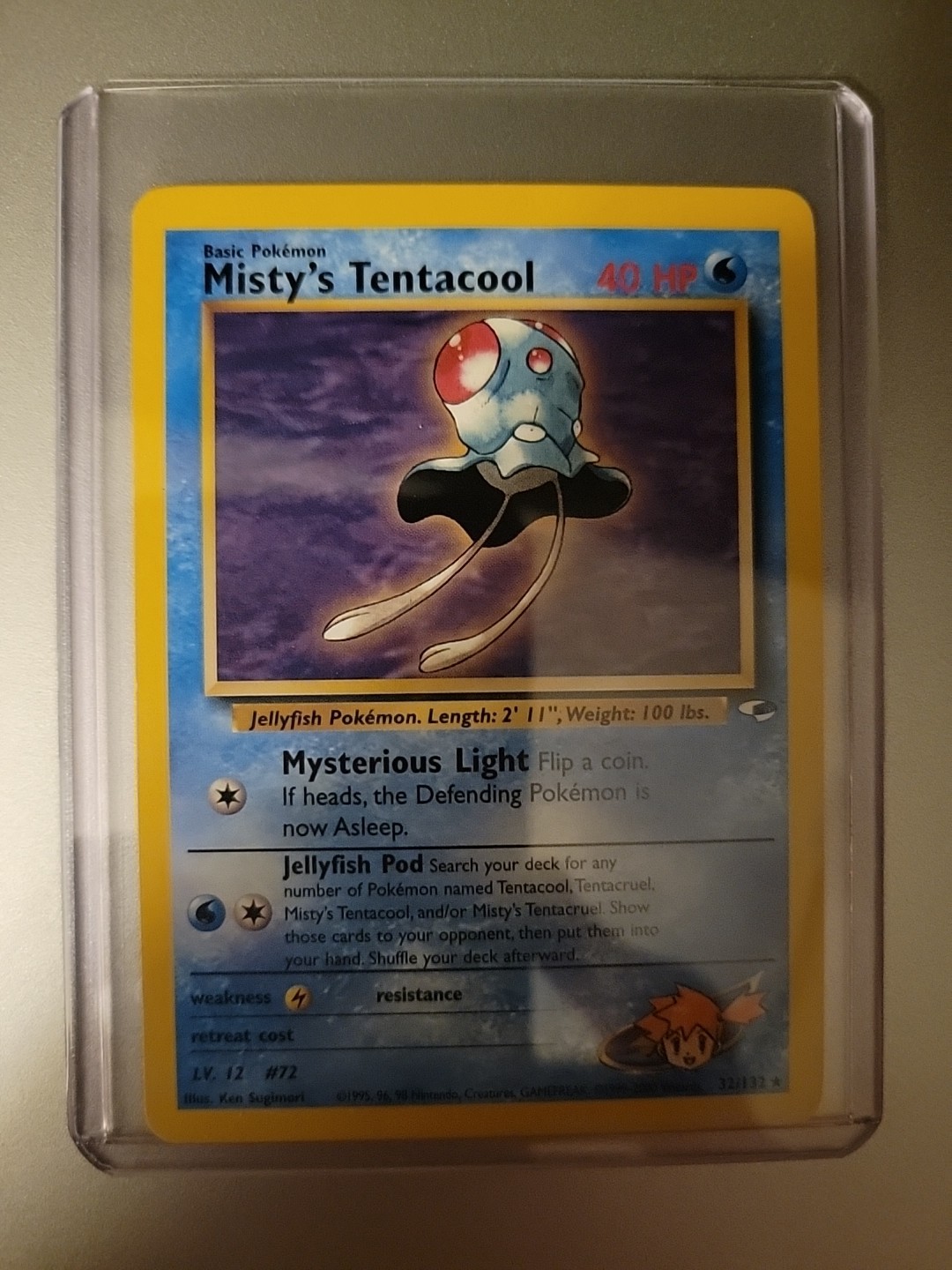 Misty's Tentacool Pokemon 32/132 Gym Heroes Regular Single Card Unused
