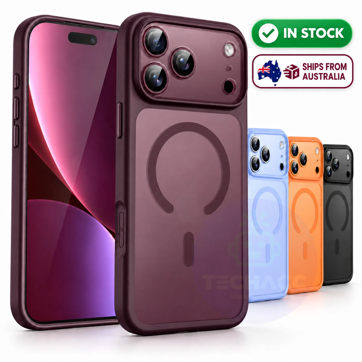 For iPhone 18 Pro Max 17 16 Heavy Duty Case Shockproof Magnetic Matte Lens Cover