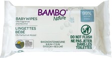  Free Duty Tax Bambo Nature USDA Certified Biobased Baby Wipes 64 Count