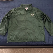 Green Bay Packers NFL Zip Up Windbreaker Sz L Very Good Condition
