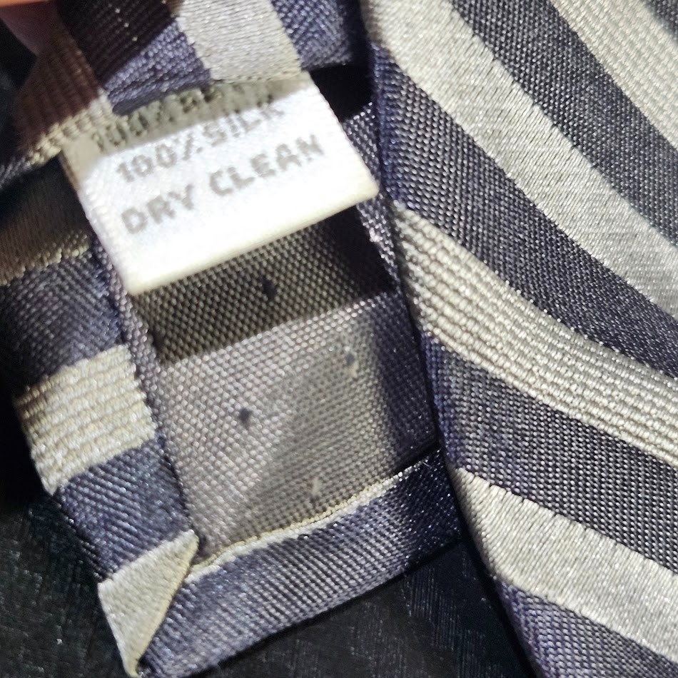 Lamberti Silver/Gray Diagonal Stripped 100% Silk Repp Tie image 2