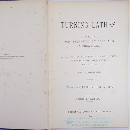 LUKIN; Turning Lathes. 1894 4th Edition - Imagen 2 de 8