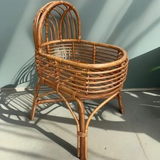 Twins Bed Baby Crib Newborn Photography Props Handmade Rattan Wooden Chair