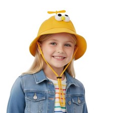 Bee Cartoon UV Protection Sun Hat for Toddlers Boys Girls, Beach Travel 4-7Y