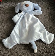 Gund Baby Blue Huggybuddy Spunky Puppy Dog Security Blanket Lovey Plush Satin