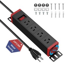 10 Inch Rack PDU Power Strip,1U RackMount Surge Protector Power Strip with15A...