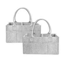 2 Pack Diaper Caddy Organizer, Portable Baby Caddy Organizer with Handle, Col...