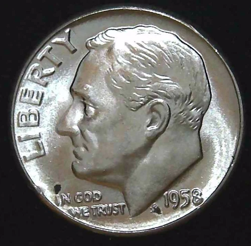 1958-P 10C Roosevelt Dime BU 90% Silver 26owt0228-5