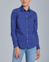 Gant Damen Bluse Blau 100% Baumwolle Langarm Hemd Klassisch Gr. 36 4320126