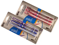 2 PACKS 6 FELT TIP PENS INC® Optimus™ PINK & BLUE LIGHT INK FINE POINT PURPLE