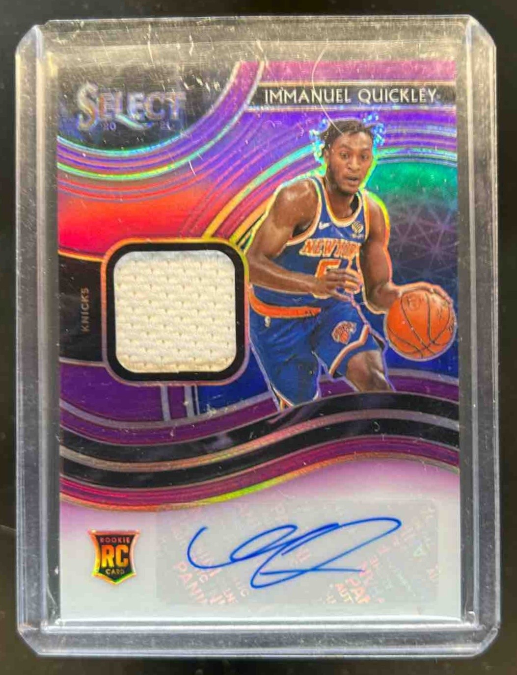 2020-21 Select Immanuel Quickley Rookie Jersey Auto RC Purple #56/99 Knicks