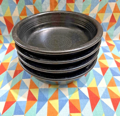 FIESTA 4 NEW FOUNDRY BLACK  7” medium BOWLS 19 oz Fiestaware FREE SHIP