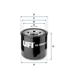 UFI 23.258.00 Ölfilter für KIA MAZDA  passend für SUBARU
