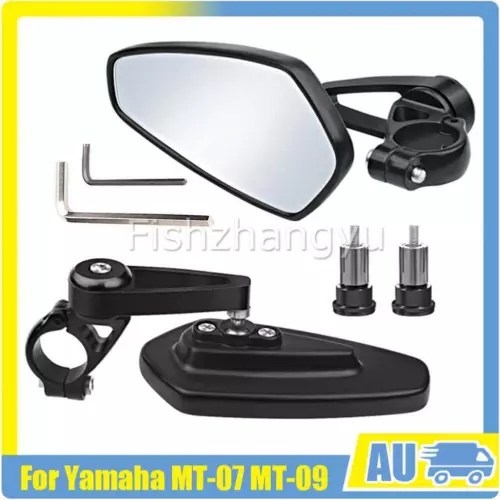 For Yamaha MT-07 MT-09 FZ07 FZ09 7/8" Motorcycle Bar End Side Mirrors Rear View